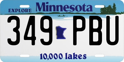 MN license plate 349PBU