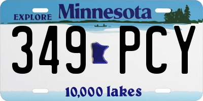 MN license plate 349PCY
