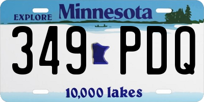 MN license plate 349PDQ