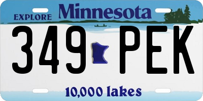MN license plate 349PEK