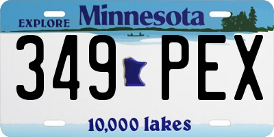 MN license plate 349PEX