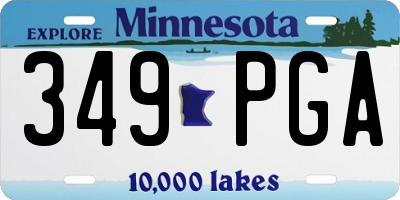 MN license plate 349PGA