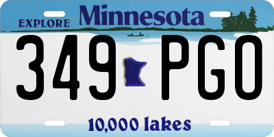 MN license plate 349PGO