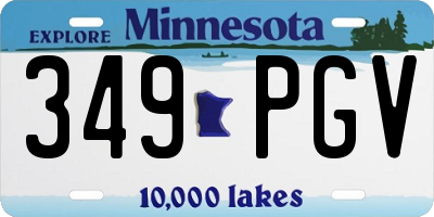 MN license plate 349PGV