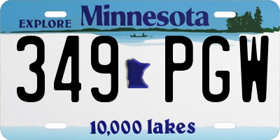 MN license plate 349PGW