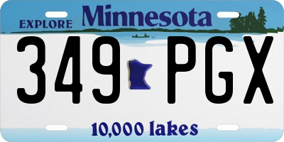 MN license plate 349PGX
