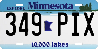 MN license plate 349PIX