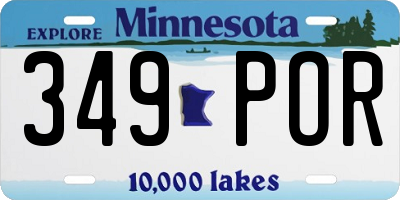 MN license plate 349POR