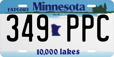 MN license plate 349PPC