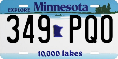 MN license plate 349PQO