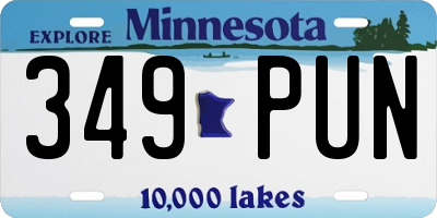 MN license plate 349PUN