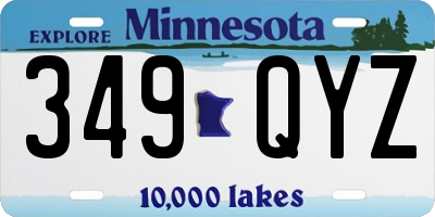MN license plate 349QYZ