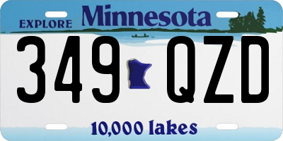MN license plate 349QZD