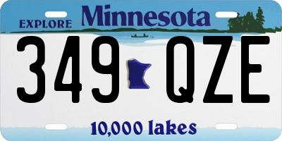 MN license plate 349QZE