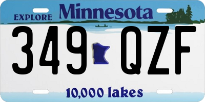 MN license plate 349QZF
