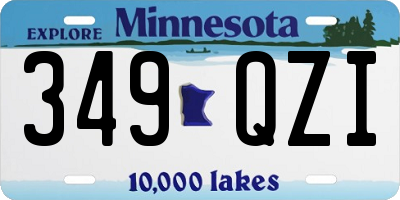 MN license plate 349QZI