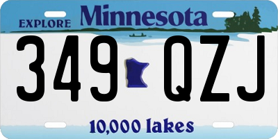 MN license plate 349QZJ