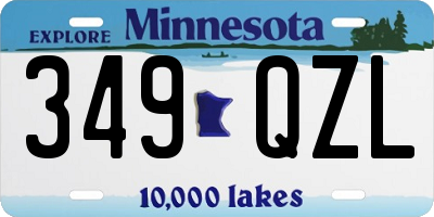 MN license plate 349QZL