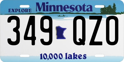 MN license plate 349QZO