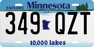 MN license plate 349QZT
