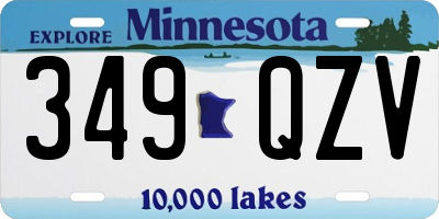 MN license plate 349QZV