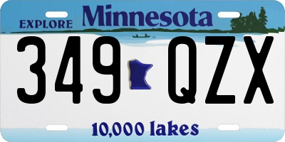 MN license plate 349QZX