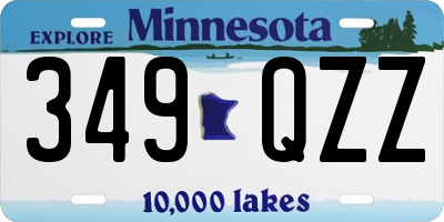 MN license plate 349QZZ