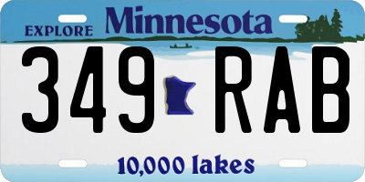 MN license plate 349RAB