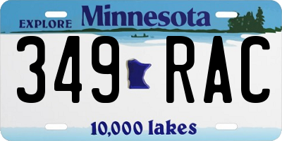 MN license plate 349RAC