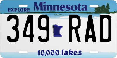 MN license plate 349RAD