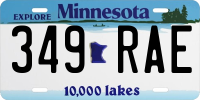 MN license plate 349RAE