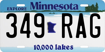 MN license plate 349RAG