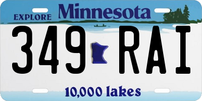 MN license plate 349RAI