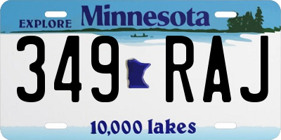 MN license plate 349RAJ