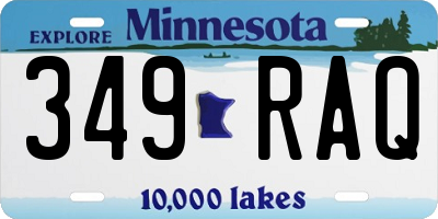 MN license plate 349RAQ