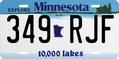 MN license plate 349RJF