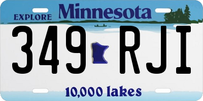 MN license plate 349RJI