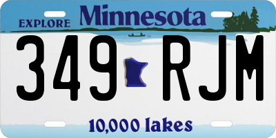 MN license plate 349RJM