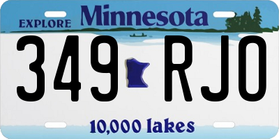 MN license plate 349RJO