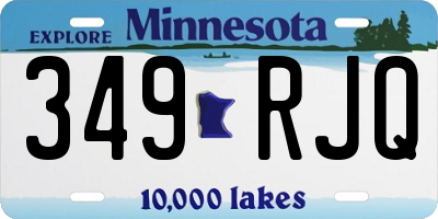 MN license plate 349RJQ