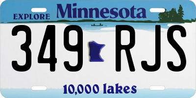 MN license plate 349RJS