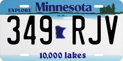 MN license plate 349RJV