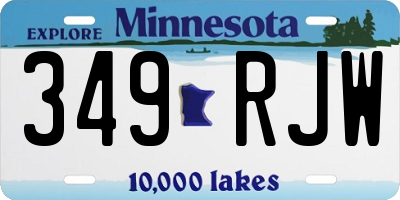 MN license plate 349RJW