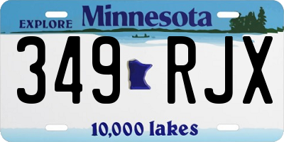 MN license plate 349RJX
