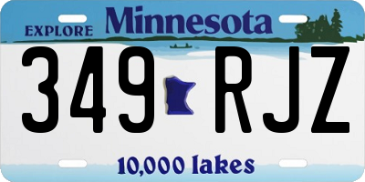 MN license plate 349RJZ