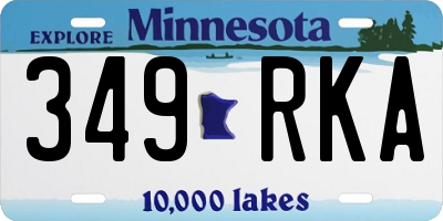 MN license plate 349RKA
