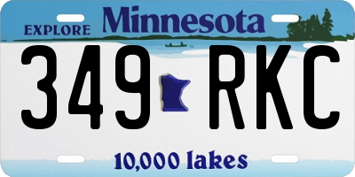 MN license plate 349RKC