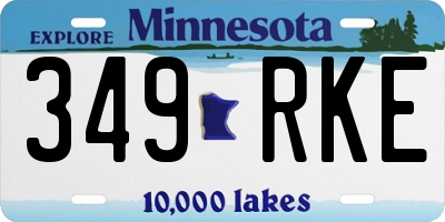 MN license plate 349RKE