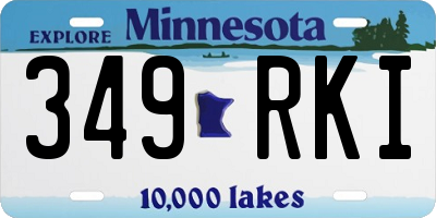 MN license plate 349RKI