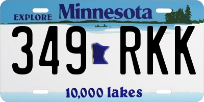 MN license plate 349RKK